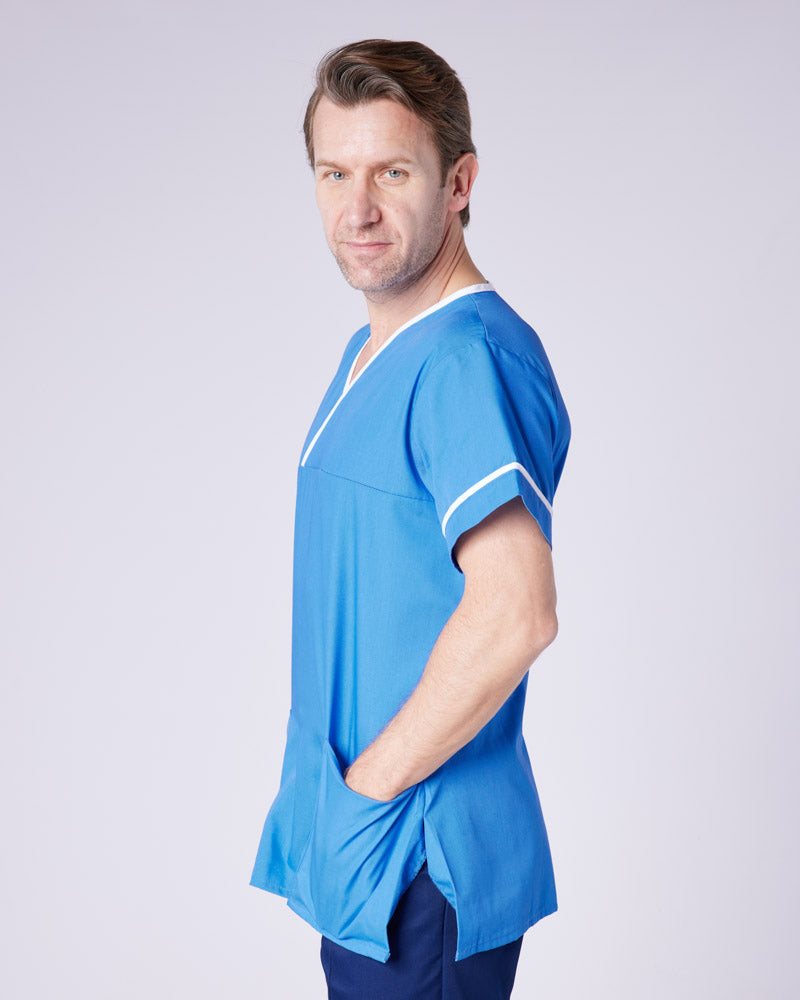 UNISEX LIGHTWEIGHT CONTRAST V-NECK HEALTHCARE TUNIC UNIFORM