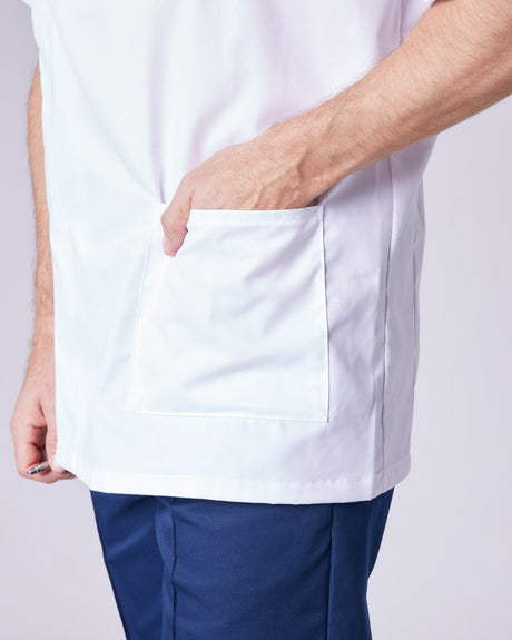 MEN'S STUD-FASTEN HEALTHCARE TUNIC UNIFORM WITH MANDARIN COLLAR