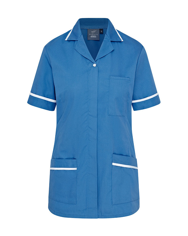 WOMEN'S NURSE TUNIC UNIFORM WITH CONCEALED ZIP FASTEN - Hospital Blue