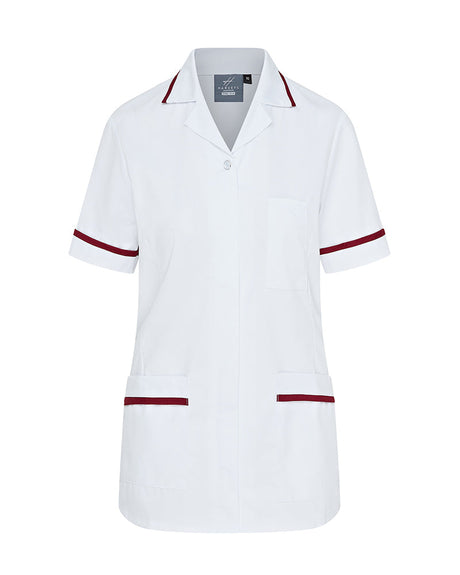 WOMEN'S NURSE TUNIC UNIFORM WITH CONCEALED ZIP FASTEN