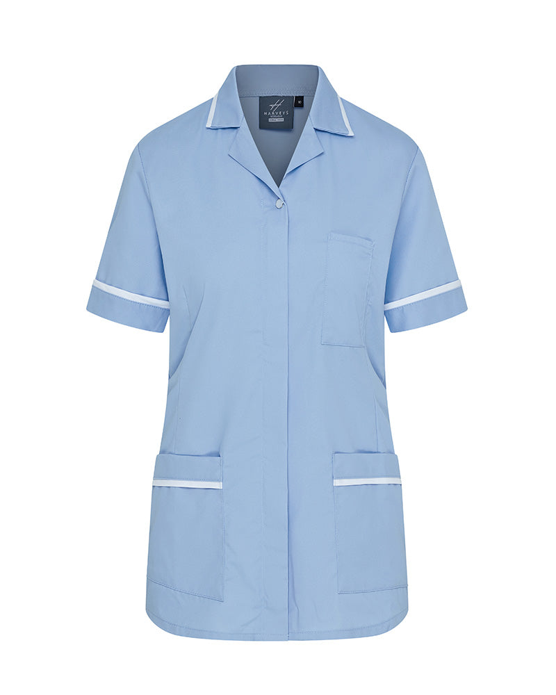 WOMEN'S NURSE TUNIC UNIFORM WITH CONCEALED ZIP FASTEN - Sky Blue