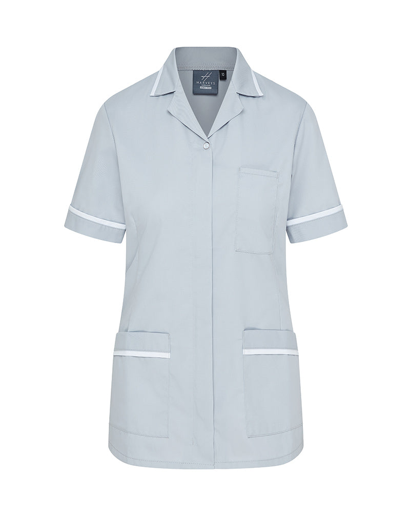 WOMEN'S NURSE TUNIC UNIFORM WITH CONCEALED ZIP FASTEN - Smoke Grey