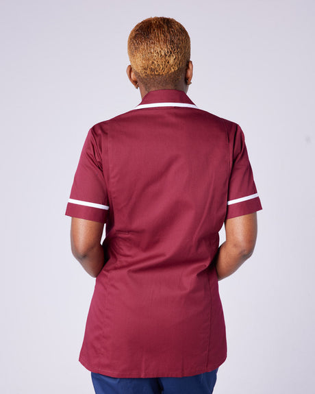 WOMEN'S NURSE TUNIC UNIFORM WITH CONCEALED ZIP FASTEN