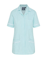 WOMEN'S HEALTHCARE TUNIC UNIFORM WITH WOVEN STRIPE AND ZIP FRONT