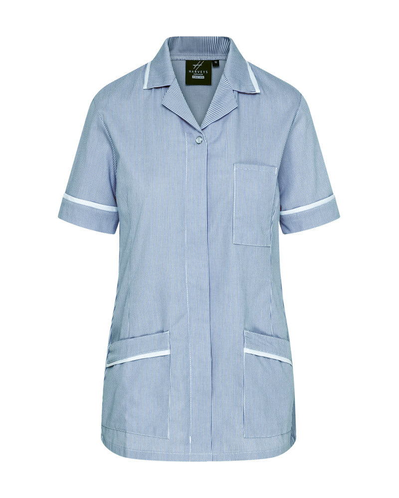 WOMEN'S HEALTHCARE TUNIC UNIFORM WITH WOVEN STRIPE AND ZIP FRONT