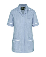WOMEN'S HEALTHCARE TUNIC UNIFORM WITH WOVEN STRIPE AND ZIP FRONT