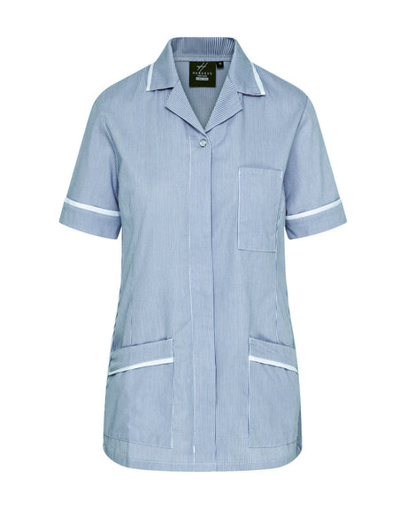 WOMEN'S HEALTHCARE TUNIC UNIFORM WITH WOVEN STRIPE AND ZIP FRONT