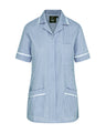 WOMEN'S HEALTHCARE TUNIC UNIFORM WITH WOVEN STRIPE AND ZIP FRONT