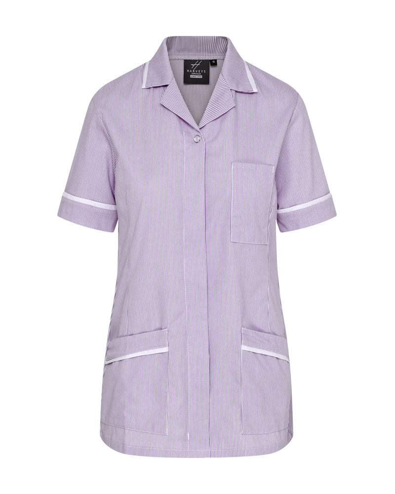 WOMEN'S HEALTHCARE TUNIC UNIFORM WITH WOVEN STRIPE AND ZIP FRONT