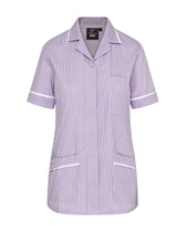 WOMEN'S HEALTHCARE TUNIC UNIFORM WITH WOVEN STRIPE AND ZIP FRONT