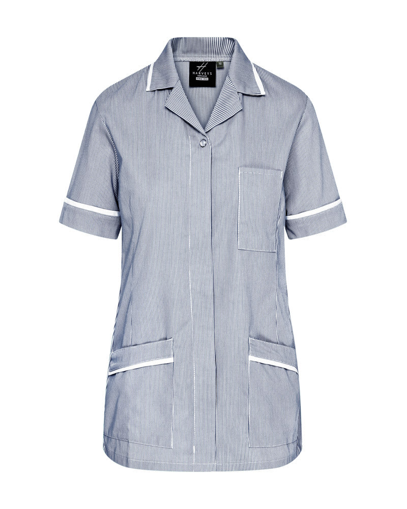 WOMEN'S HEALTHCARE TUNIC UNIFORM WITH WOVEN STRIPE AND ZIP FRONT