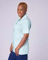 WOMEN'S HEALTHCARE TUNIC UNIFORM WITH WOVEN STRIPE AND ZIP FRONT