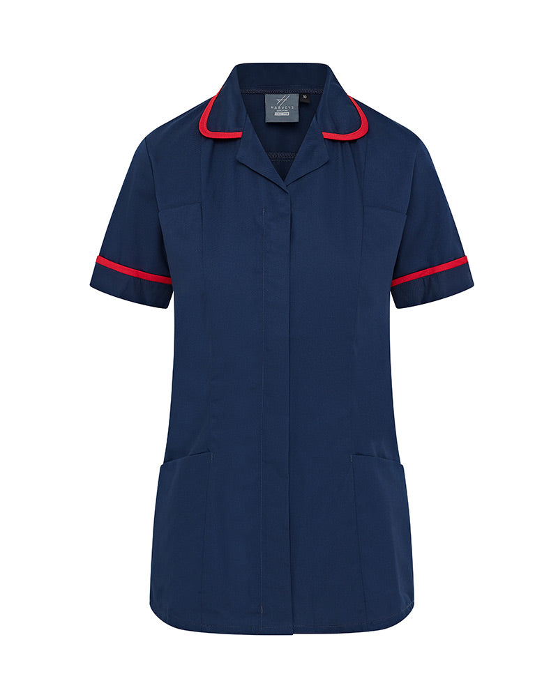 WOMEN’S ZIP FRONT NURSE TUNIC UNIFORM WITH ROUNDED COLLAR