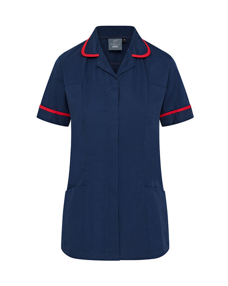 WOMEN’S ZIP FRONT NURSE TUNIC UNIFORM WITH ROUNDED COLLAR