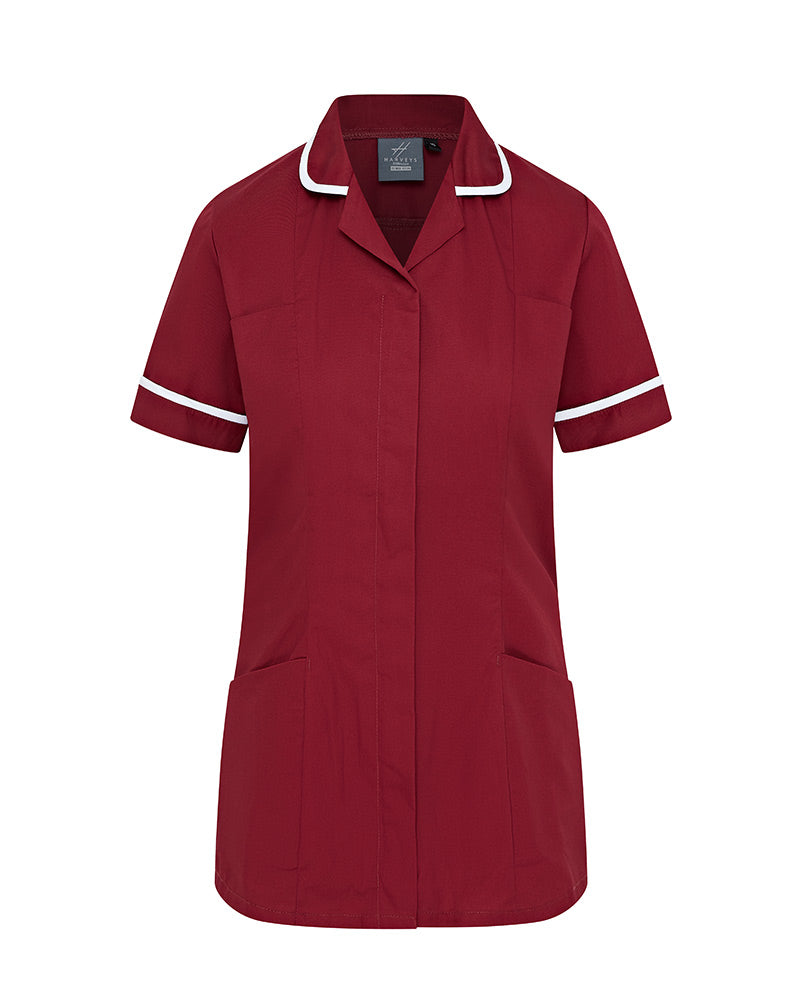 WOMEN’S ZIP FRONT NURSE TUNIC UNIFORM WITH ROUNDED COLLAR