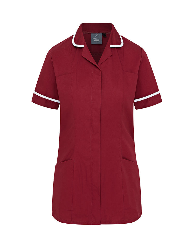 WOMEN’S ZIP FRONT NURSE TUNIC UNIFORM WITH ROUNDED COLLAR