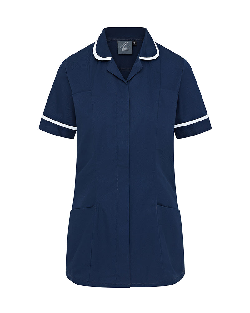 WOMEN’S ZIP FRONT NURSE TUNIC UNIFORM WITH ROUNDED COLLAR