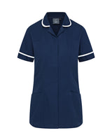 WOMEN’S ZIP FRONT NURSE TUNIC UNIFORM WITH ROUNDED COLLAR