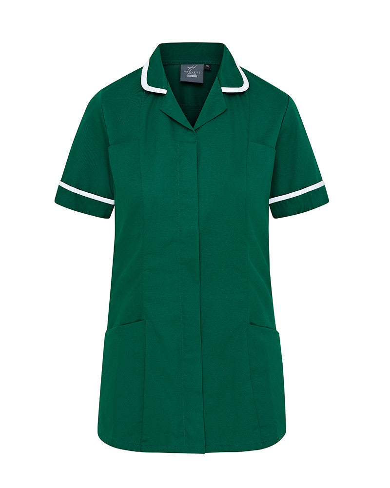WOMEN’S ZIP FRONT NURSE TUNIC UNIFORM WITH ROUNDED COLLAR - Pine