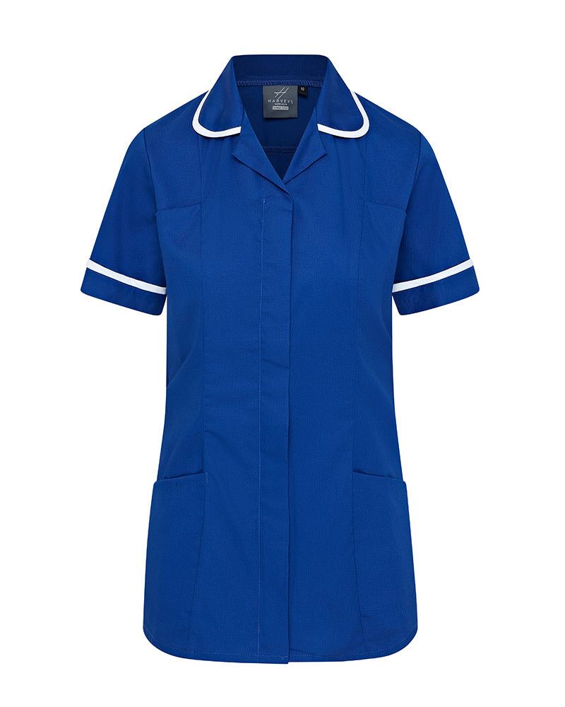 WOMEN’S ZIP FRONT NURSE TUNIC UNIFORM WITH ROUNDED COLLAR - Royal