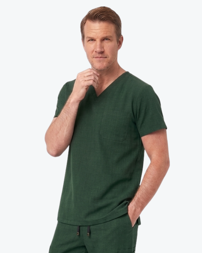 Alumea Men's V-neck Stretch Scrub Top