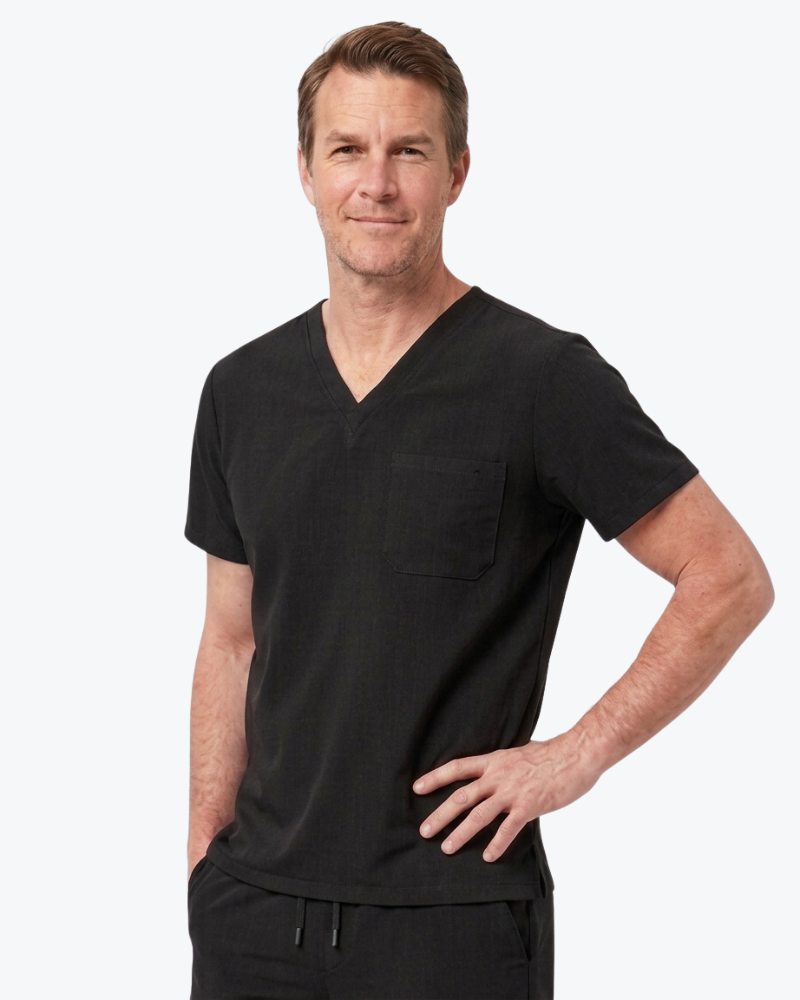 Alumea Men's V-neck Stretch Scrub Top