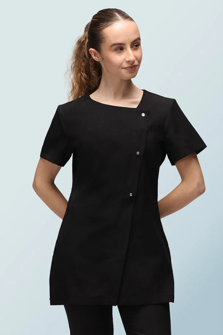 Beau Asymmetric Beauty Tunic With Crystal Buttons