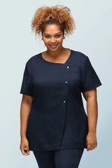 Beau Asymmetric Beauty Tunic With Crystal Buttons