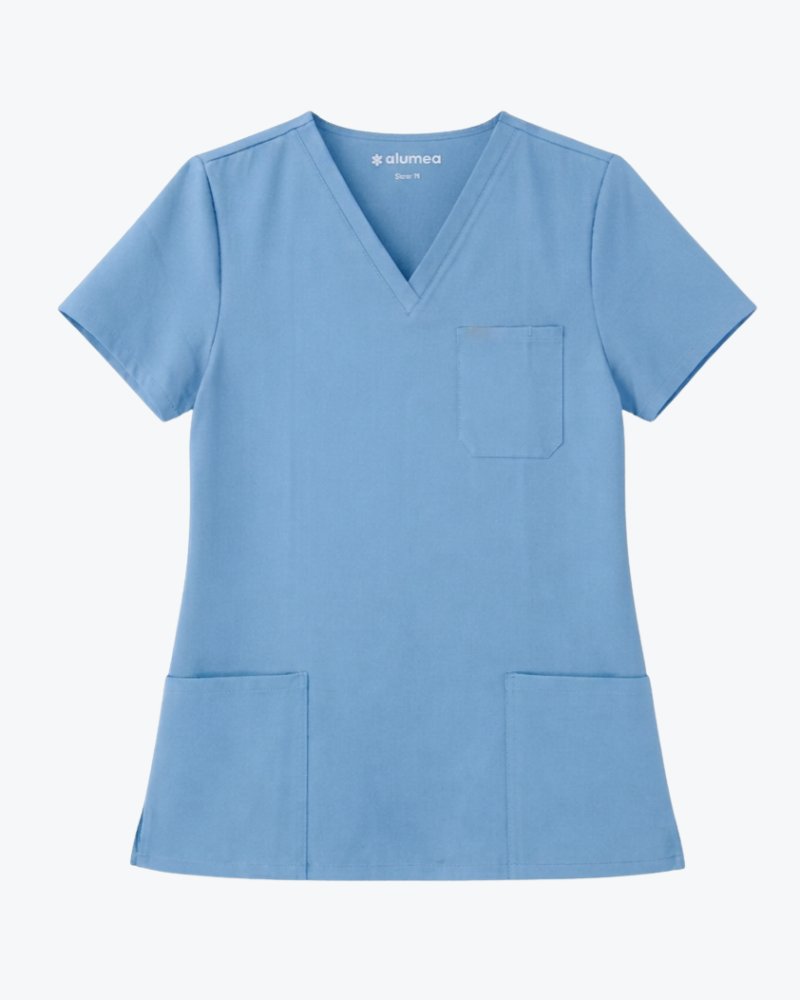 Alumea Ladies V-neck Stretch Scrub Top