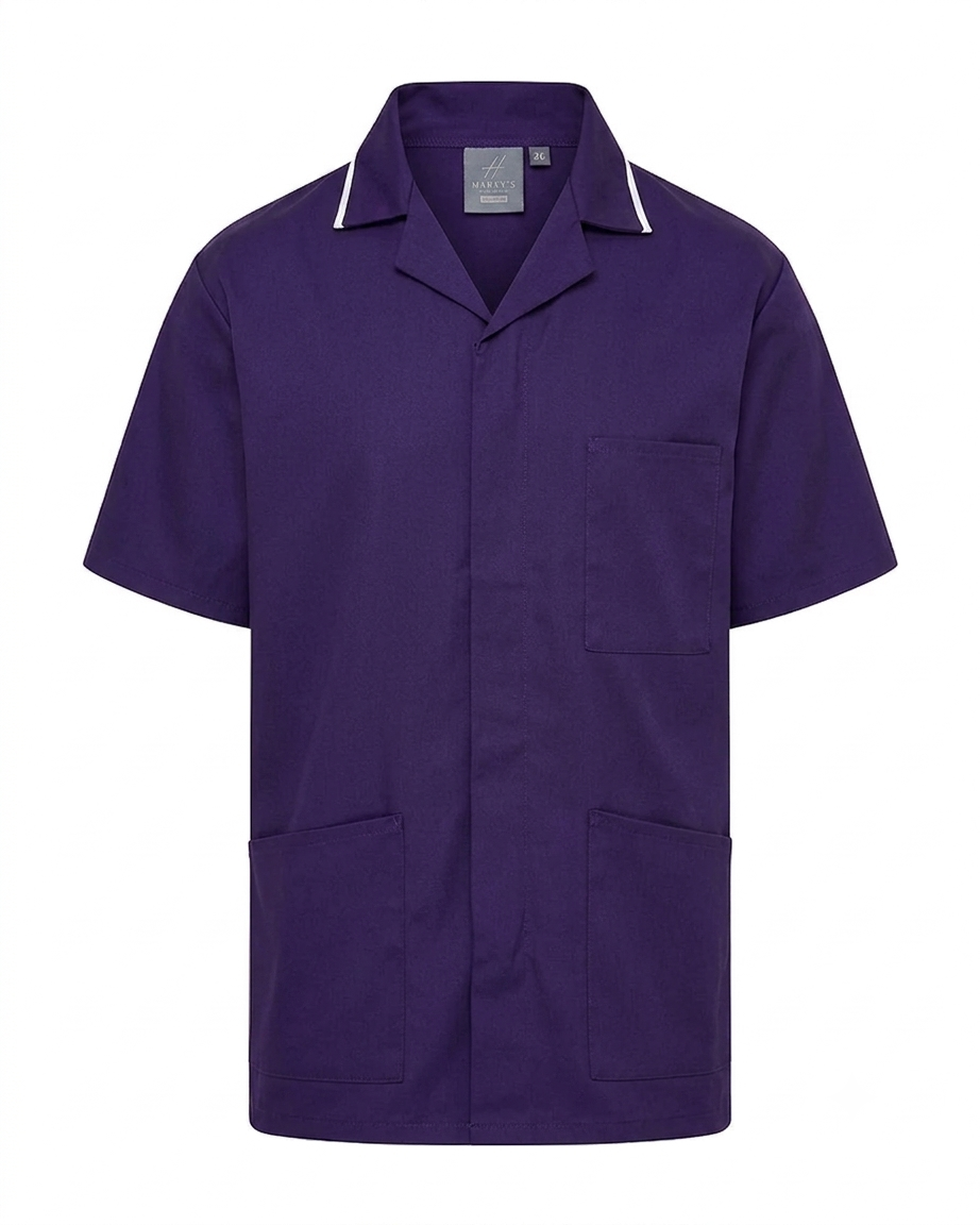 MEN'S NURSE TUNIC UNIFORM WITH CONCEALED STUD FASTEN