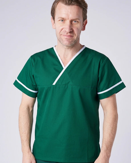 Unisex Healthcare V-Neck Tunic with Trim