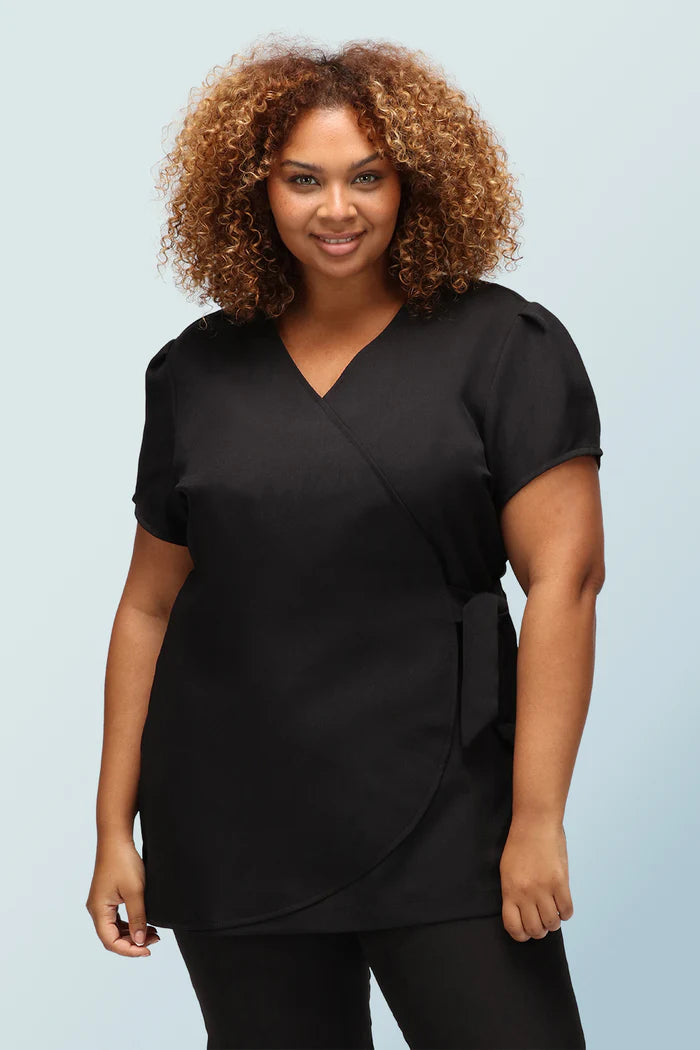 Gisele Faux Wrap Beauty Tunic With Side-Tie