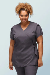 Gisele Faux Wrap Beauty Tunic With Side-Tie