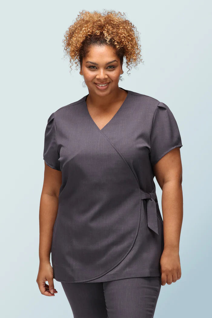Gisele Faux Wrap Beauty Tunic With Side-Tie