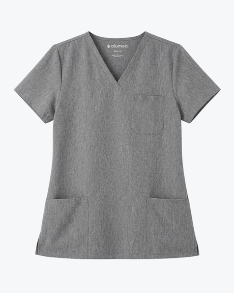 Alumea Ladies V-neck Stretch Scrub Top