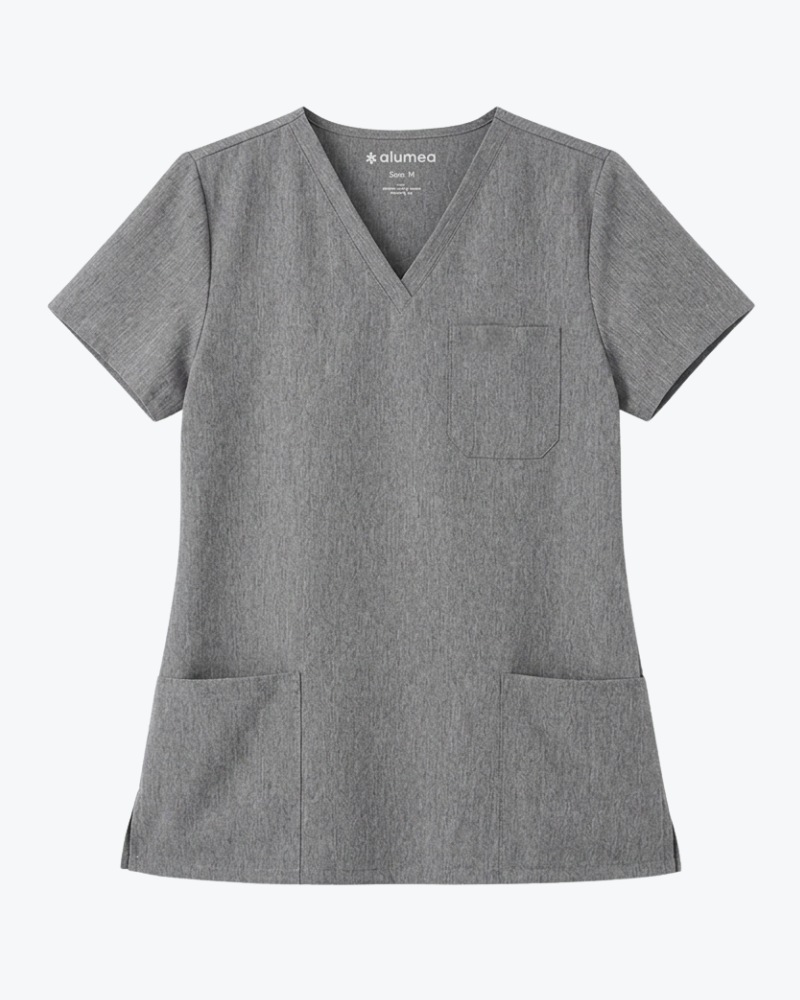 Alumea Ladies V-neck Stretch Scrub Top