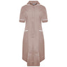 Ladies Dress with Round Collar - Biscuit