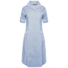 Ladies Dress with Round Collar - Blue/White Stripe