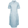 Ladies Dress with Round Collar - Green/White Stripe