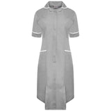Ladies Dress with Round Collar - Grey