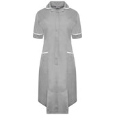 Ladies Dress with Round Collar - Grey