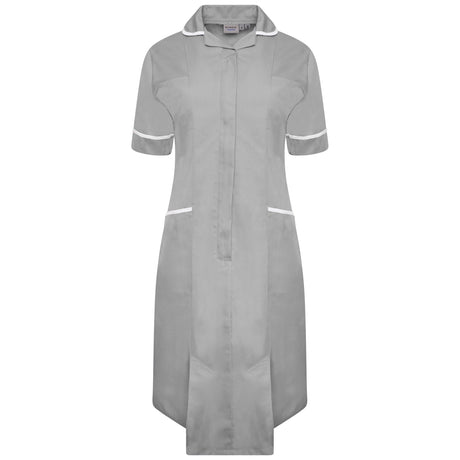 Ladies Dress with Round Collar - Grey