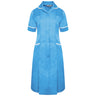 Ladies Dress with Round Collar - Hospital Blue