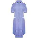 Ladies Dress with Round Collar - Metro Blue