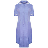 Ladies Dress with Round Collar - Metro Blue