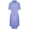 Ladies Dress with Round Collar - Metro Blue