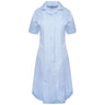 Ladies Dress with Round Collar - Sky