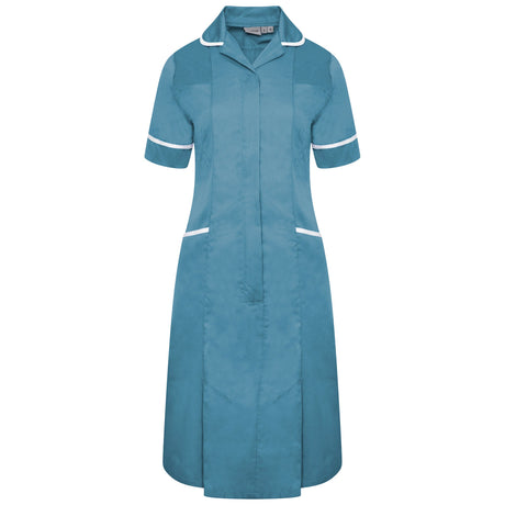 Ladies Dress with Round Collar - Teal