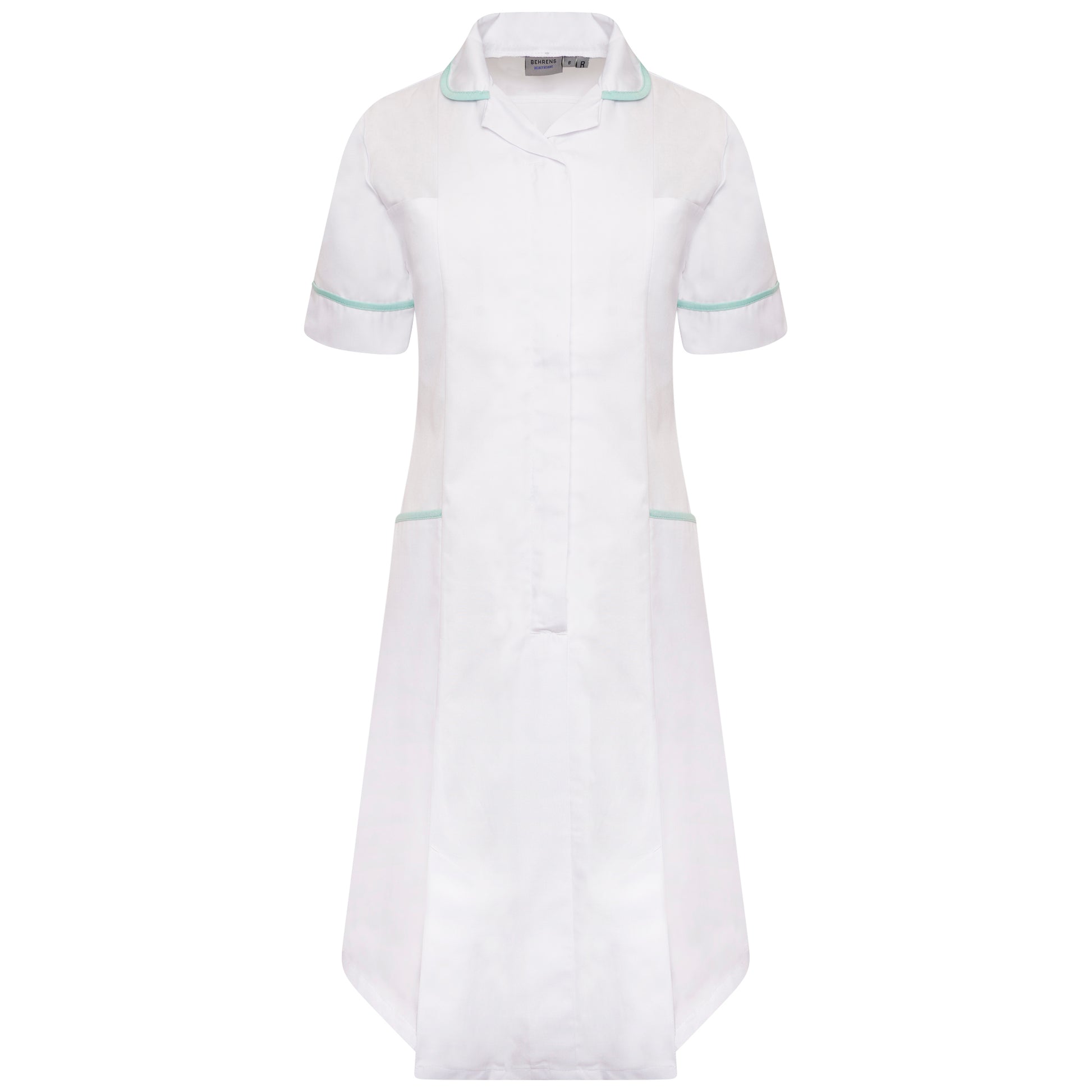 Ladies Dress with Round Collar - White