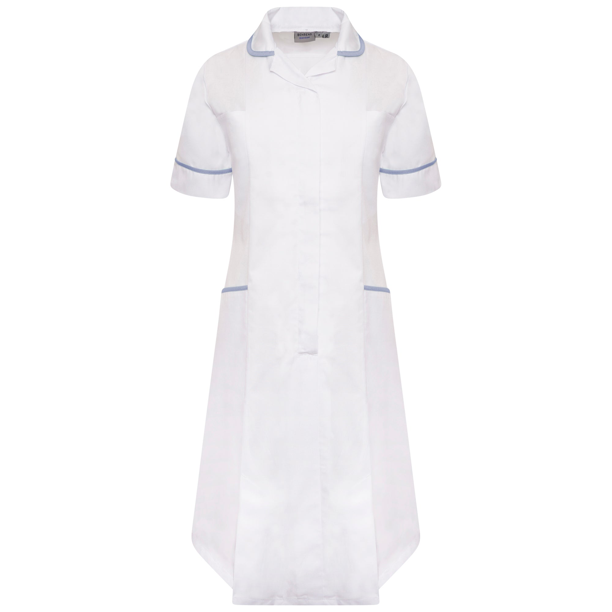 Ladies Dress with Round Collar - White